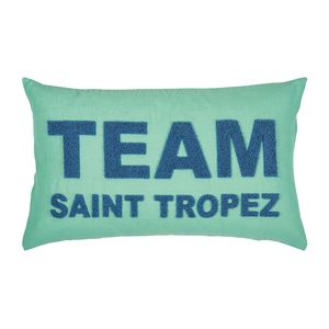 Pad Kissenhülle Team Saint Tropez 30 x 50 cm türkis aus Leinen-Materialmix