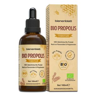 Bio Propolis 30% Tinktur, 100ml, Familienpackung 100% Natürlich, Reinste Imker Qualität, Extrakt in Apothekerflasche mit Pipette, Reich an Flavonoiden