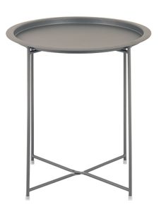 Bočný stôl Ø47 H51 záhradný stôl balkónový stôl stôl na terasu okrúhly kovový tmavosivý