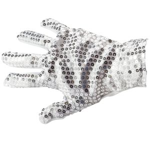 Popstar Pailletten Handschuhe Michael Jackson Glitzer-Handschuh silber