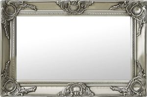 The Living Store Wandspiegel im Barock-Stil 60x40 cm Silbern