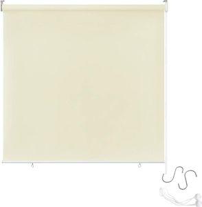 LARS360 140X140cm Balkon Sichtschutz Sonnenschutz Sichtschutzrollo Senkrechtmarkise Wasserdicht Windschutz vertikal Sonnensegel für Balkon Terrasse,Beige