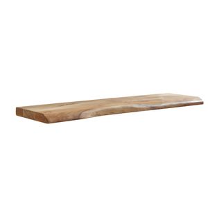 WOHNLING Wandregal mit Baumkante Akazie Massivholz 100 cm, Design Schweberegal Wandboard Massiv, Regal Holz Natur, Landhausstil Hängeregal