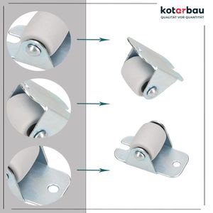 KOTARBAU® Transportrollen 22 mm Gummi Univer. Stahlrahmen Möbelrollen Alle Böden Lenkrollen Kisten Fix Schieberollen Werkzeugrollen Bockrollen