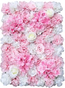 6X Künstliche Blumenwand 40*60cm Rosenwand Kunstblumen Seidenblumen DIY Hochzeit Straße Hintergrund Weiße Dahlie Hochzeit Party Fotografie Dekoration
