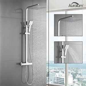 Duschsystem mit Thermostat Regendusche Duschset Duschkopf Handbrause und Duschstange Duschsäule für Dusche Duscharmatur