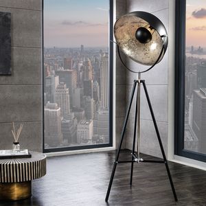 Stehlampe BIG STUDIO 168cm schwarz Blattsilber-Optik