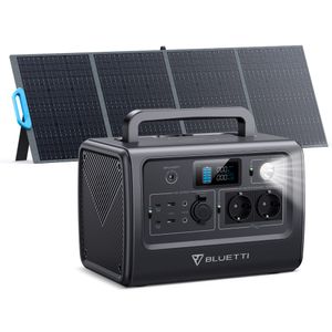 BLUETTI Prenosný generátor energie EB70 s PV200 200W solárnym panelom, 716Wh LiFePO4 záložný solárny akumulátor so 100W typom C, solárny generátor pre cestovanie autom, mimo siete, výpadky prúdu