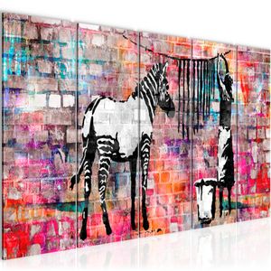 Banksy Washing Zebra BILD 200x80 cm − FOTOGRAFIE AUF VLIES LEINWANDBILD XXL DEKORATION WANDBILDER MODERN KUNSTDRUCK MEHRTEILIG 012955c