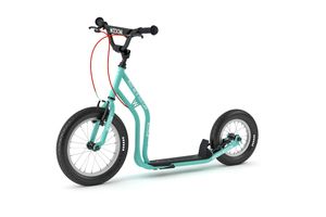 Yedoo Wzoom Kinder Roller Scooter Tretroller - für Kinder ab 6 Jahre, mit Luftreifen 16/12, Reflexelementen und verstellbarem Lenker Türkis