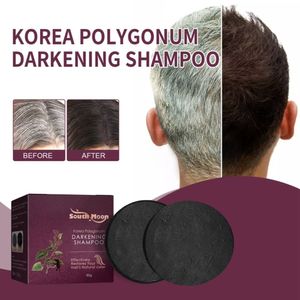 2 Stücke 80g Polygonum Multiflorum Shampoo-Seife, Haarseife, Natürliche Haarfarbe, Stärkt, Nährt die Haarwurzeln