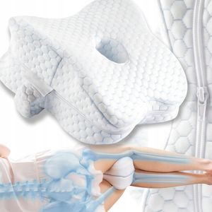 Poduszka ortopedyczna Dionizos - Poduszka pod nogi dla osób śpiących na boku - Ergonomiczny separator kolan i nóg z pokrowcem - Idealny dla zdrowego snu