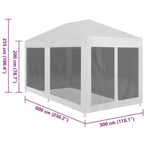 vidaXL Partyzelt mit 6 Mesh-Seitenwänden 6 x 3 m
