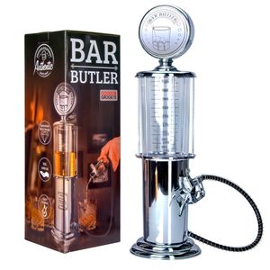 Retro Getränkespender im verchromten Nostalgie Design Bar-Butler Zapfsäule mit Zapf-Schlauch für Party Getränke Dispenser