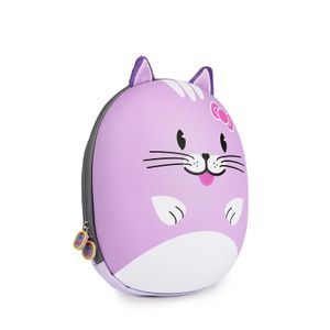 boppi dětský batoh s polstrovaným popruhem na ruku - lehký a robustní batoh s objemem 4 l - fialová kočka