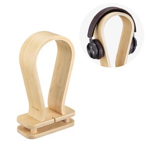 Navaris Universal Holz Kopfhörerhalter mit Kabelhalterung - Kopfhörer Halter Headset Halterung - Kopfhörerständer Headphone Stand - Bambus