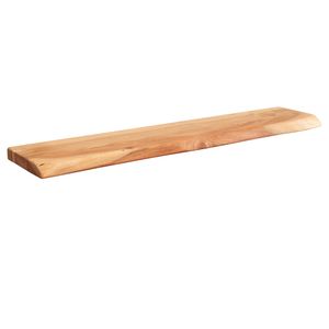 WOHNLING Wandregal mit Baumkante Akazie Massivholz 115 cm | Design Schweberegal Wandboard Massiv | Regal Holz Natur | Landhausstil Hängeregal
