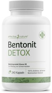 Bentonit Detox Kapseln - 240 Stk.- Medizinprodukt zur Bindung von Schwermetallen im Körper - Pharmaqualität