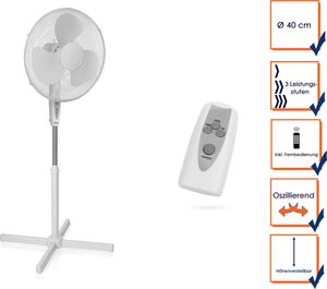 Tristar VE-5898 Standventilator, weiß, Länge 40 cm