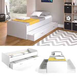 VitaliSpa Enzo Patrová postel bílá 203,2 x 94 x 52,4 cm Dřevěná konstrukce