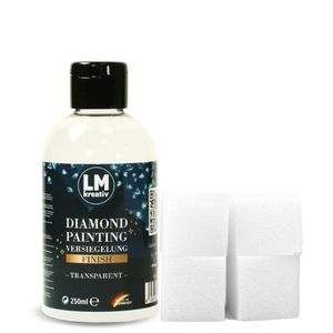 LM Diamond Painting Finish 250 ml + 4 Schwämmchen - Transparent -