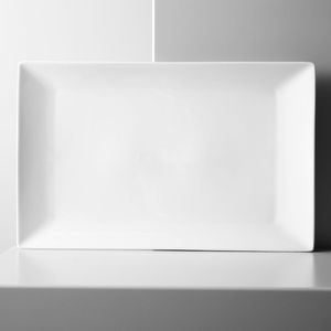 Servierteller Servierplatte Fleischplatte Teller Porzellan Weiss 31,5 x 20 cm