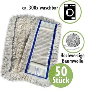 50x Profi-Plus Wischmopp Wischbezug Baumwollwischbezug 220g/m², 50cm
