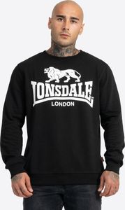 Pánská mikina s kulatým výstřihem slim fit GO SPORT Black M Lonsdale