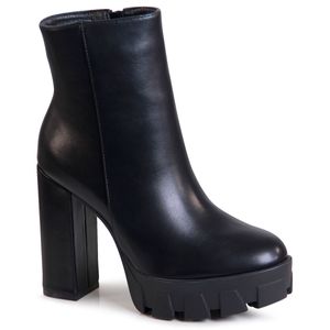topschuhe24 2557 Damen Plateau Stiefeletten Ankle Boots, Farbe:Schwarz, Größe:39 EU