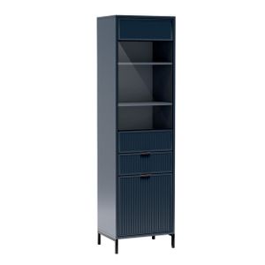 AX LIVING Glasvitrine Berlinette 5 Vitrine blau Kaschmire 54,5cm breit
