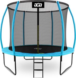 Aga SPORT EXCLUSIVE Trampolin, Kindertrampolin, Gartentrampolin mit Sicherheitsnet  305 cm Hellblau + Schutznetz + Leiter