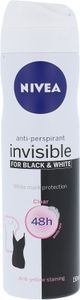 Nivea Invisible Black &amp; White Clear Antitranspirant In Spray 150 Ml