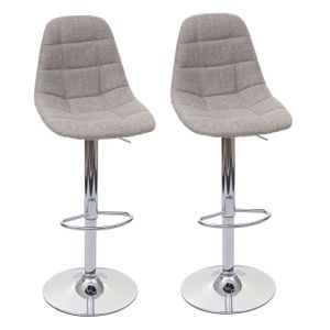 sada 2 barových stoliček HWC-A67, barová stolička, certifikovaná MVG  krémově šedá, textilní