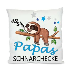 Papas Schnarchecke Kuschelkissen |Geschenk| Fotokissen | Motivkissen | bedrucktes Kissen | Baumwolle | Kissen | Motivkissen [mit Kissenfüllung]