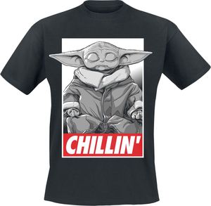 Star Wars T-Shirt Herren The Mandalorian - Chillin schwarz S
