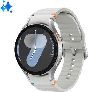 Samsung Galaxy Watch7 Smartwatch Galaxy AI, Schlafanalyse, Zweifingersteuerung, langlebiger Akku, GPS, Bluetooth, Aluminium Touch Ring 44mm Silber