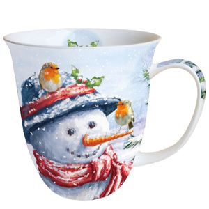 Kaffeebecher Winter:  Schneemann,  Henkelbecher Tasse Schnee Weihnachten