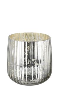 Fink Windlicht Darcy antik silber Glas Höhe 18 cm