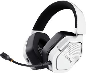 Trust GXT 1493W Ravox Herné slúchadlá bezdrôtové Bluetooth + 2,4 GHz pre PS5 PS4 Switch PC Mobile, 50 mm ovládač, výdrž batérie 70 hodín, slúchadlá cez uši, bezdrôtové Bluetooth s mikrofónom, biele