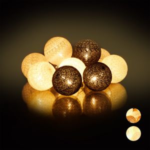 relaxdays LED Lichterkette mit 10 Kugeln