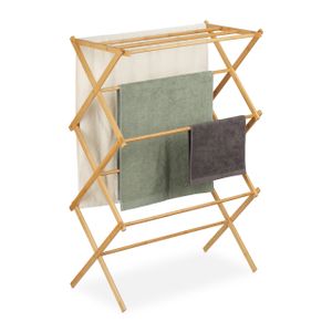 relaxdays Handtuchhalter aus Bambus ausziehbar