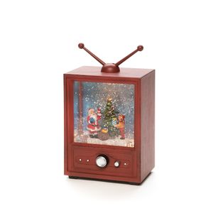 Konstsmide LED Fernseher mit Weihnachtsmann und Kind