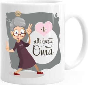 Kaffee-Tasse Allerbeste Oma Geschenk-Tasse Beste Großmutter MoonWorks® weiß unisize