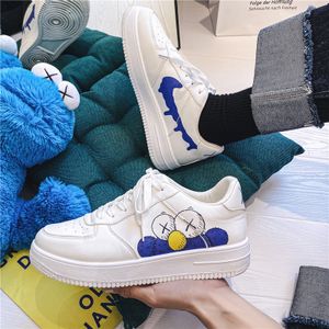 Cartoon Herren Turnschuhe Cute Elmo Blau Graffiti Drucken Studenten lässige Schuhe Mode Low-Top Schnürschuhe Sneakers Größe43