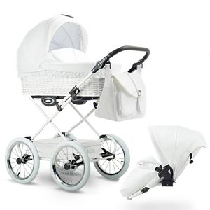 Kinderwagen mit Weidenkorb Babyschale und Isofix optional Retro by SaintBaby Snow R18 2in1 ohne Babyschale