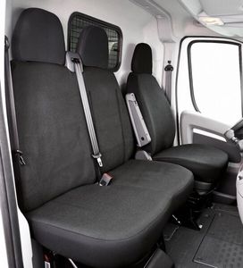 Passform Transporter Sitzbezüge für Fiat Ducato, passgenauer Sitzbezug Einzelsitz+Doppelbank, Jacquard Stoff
