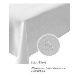 Tischdecke rechteckig 130x220 cm weiss Leinenoptik Lotuseffekt Tischwäsche
