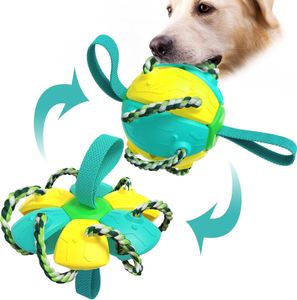 Haustier-Frisbee-Ball, perfektes Geschenk für kleine und mittelgroße Hunde [nicht für intensive Hunde geeignet] (gelb und blau)
