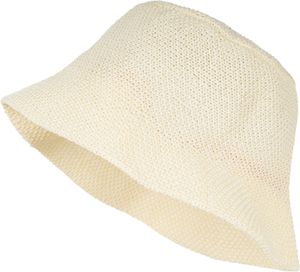styleBREAKER Damen Fischerhut aus luftig gewebtem Papierstroh, Faltbarer Knautschhut, Sonnenhut, Bucket Hat 04025032, Farbe:Creme
