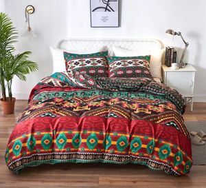 Bettwäscheset für Kingsize-Betten im Bohemian-Stil, 1 Bettbezug 200 cm x 200 cm und 2 Kissenbezüge 80 cm x 80 cm, mit Reißverschluss, langlebig und atmungsaktiv,